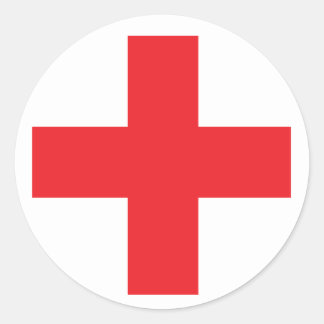 Teken van EHBO-kit Ronde Sticker