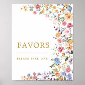 Teken van Favorieten | Kleurrijke Spring Wildflowe Poster (Voorkant)