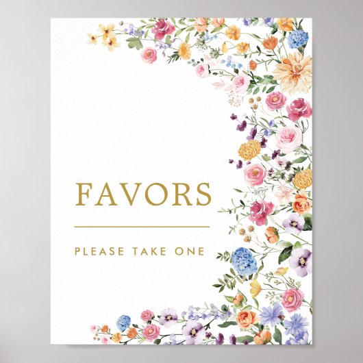 Teken van Favorieten | Kleurrijke Spring Wildflowe Poster (Voorkant)