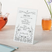 Teken van het bloemenmenu reclamebord met voetstuk (Insitu)