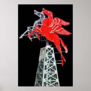 Teken van het centrum van Dallas Pegasus Neon Poster
