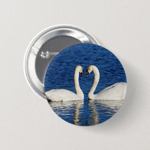 Teken van het Hart van de Vorm van twee het Witte Ronde Button 5,7 Cm
