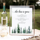Teken van het menu Bindbalk Timber Grove Wedding Poster