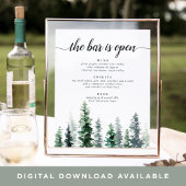 Teken van het menu Bindbalk Timber Grove Wedding Poster