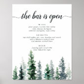 Teken van het menu Bindbalk Timber Grove Wedding Poster (Voorkant)