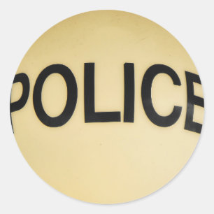 Teken van het  politiebureau ronde sticker