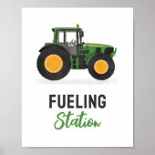 Teken van het tankstation van de tractorverjaardag poster (Voorkant)