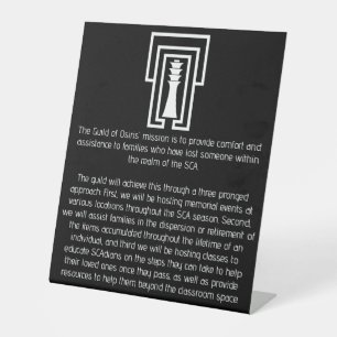 Teken van het voetstuk van het gilde van Osiris Reclamebord Met Voetstuk