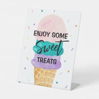 Teken van Ice Cream Party dessert Table Party - Su Reclamebord Met Voetstuk