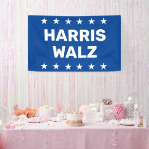 Teken van Kamala Harris Tim Walz Yard Spandoek
