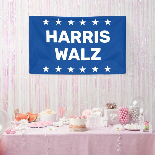 Teken van Kamala Harris Tim Walz Yard Spandoek (Feest)