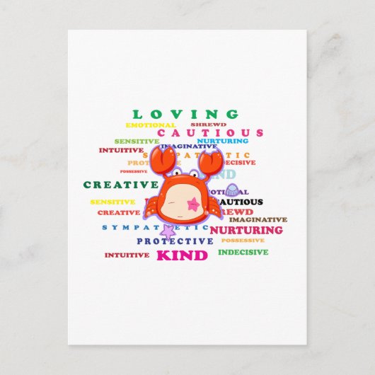 Teken van kankerdierentuin briefkaart (Voorkant)