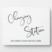 Teken van laadstation Tabletop Plaque met Easel Fotoplaat (Voorkant)