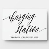 Teken van laadstation Tabletop Plaque met Easel Fotoplaat (voorkant)