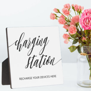 Teken van laadstation Tabletop Plaque met Easel Fotoplaat