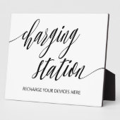 Teken van laadstation Tabletop Plaque met Easel Fotoplaat (Zijkant)