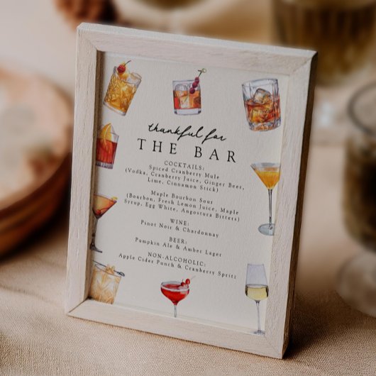 Teken van menubalk van Thanksgiving Poster