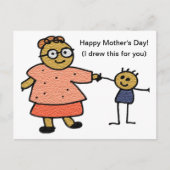 Teken van moeder en kind voor Moederdag Briefkaart (Voorkant)