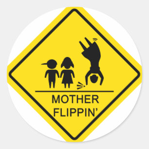 Teken van moederschild ronde sticker