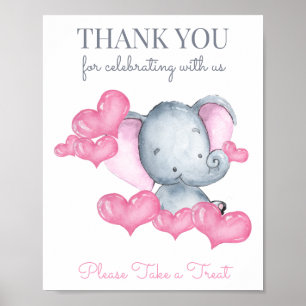 Teken voor babyshower cadeautafel voor olifant mei poster