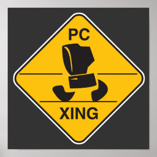 teken voor computerkruising ( xing ) poster