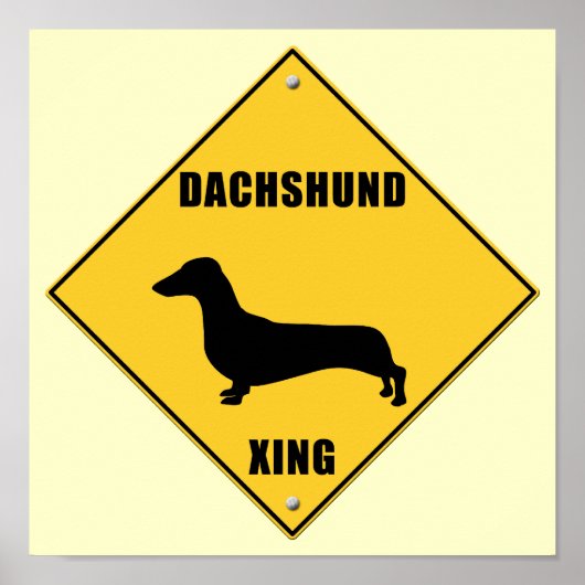 Teken voor Dachshund Crossing (XING) Poster (Voorkant)