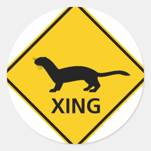 Teken voor de kruising met weel en fret ronde sticker (Voorkant)