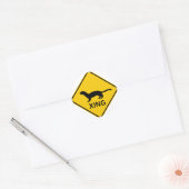 Teken voor de kruising met weel en fret ronde sticker (Envelop)