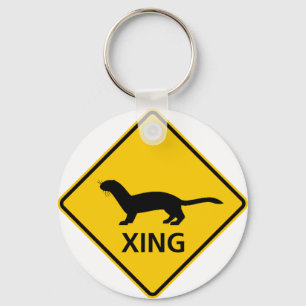 Teken voor de kruising met weel en fret sleutelhanger