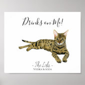 Teken voor Drink bij kattenbruiloft Poster (Voorkant)