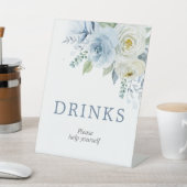 Teken voor Drink van mosterd Blue Roos Floral Show Reclamebord Met Voetstuk (Insitu)