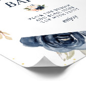 Teken voor een Navy- en blush-bruiloftsdouche Mimo Poster (Hoek)