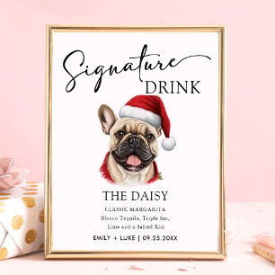 Teken voor Franse Bulldog-huwelijksdrankje Poster