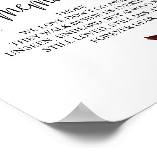 Teken voor herinnering aan bruiloft Tafelkaart v10 Poster (Hoek)