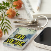 Teken voor hoogspanningswaarschuwing - FUNNY Sleutelhanger (Voorkant Rechts)