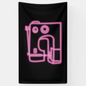 Teken voor neonnaaimachine Roze Spandoek (Verticaal)