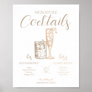 Teken voor neutrale kleur trouwfeest signature coc poster