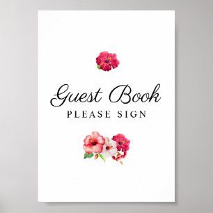 Teken voor Tropisch Floral-Guest-boek Poster