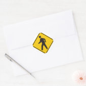 Teken voor voetgangersoversteekplaats ronde sticker (Envelop)