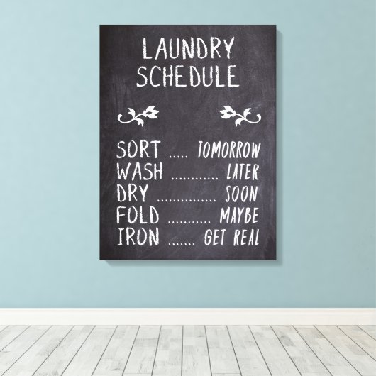 Teken wasschema canvas afdruk (Insitu (Houten vloer))