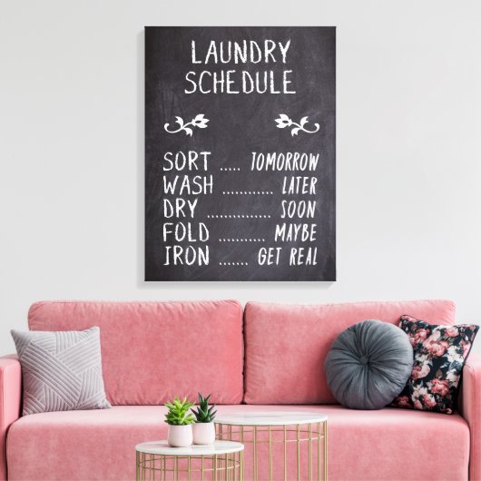 Teken wasschema canvas afdruk (Insitu (Woonkamer))