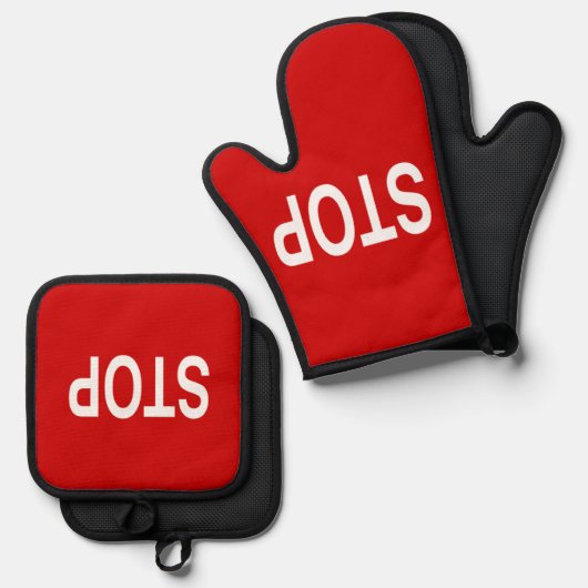 Teken Yard Flag Teken tuinvlag Ovenwant & Pannenlap Set (Voorkant / Achterkant)