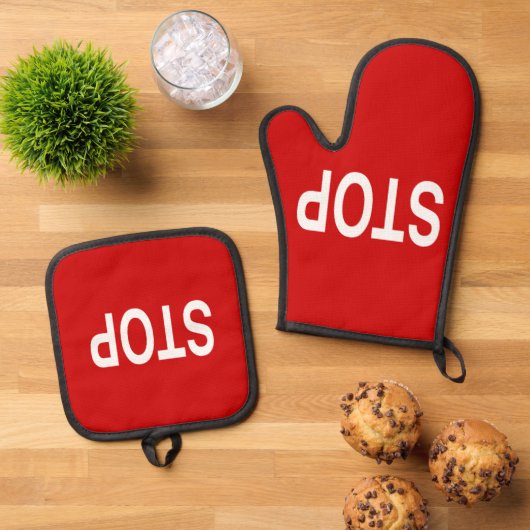 Teken Yard Flag Teken tuinvlag Ovenwant & Pannenlap Set (Top down)