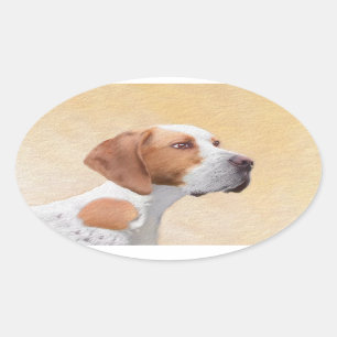Tekenaanwijzer - Kute Original Dog Art Ovale Sticker