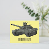 Tekenafbeelding cartoon briefkaart (Staand voorkant)