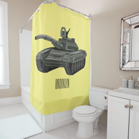 Tekenafbeelding cartoon douchegordijn (In situ)