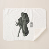 Tekenafbeelding cartoon sherpa deken (Voorkant (horizontaal))