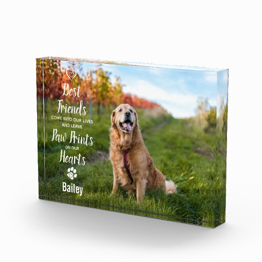 Tekenafdrukken op onze denkhond van het hart fotoblokken (Rechts)