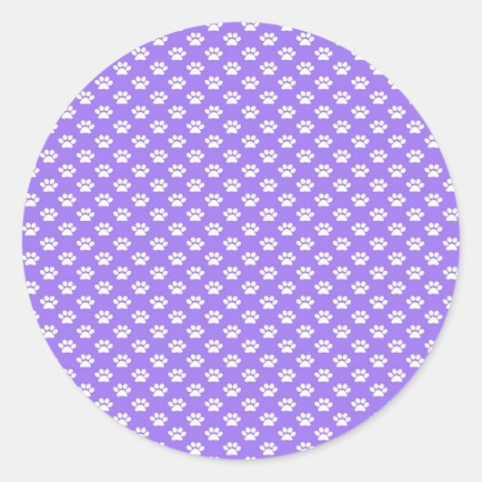 Tekenafdrukken op Paars Ronde Sticker (Voorkant)
