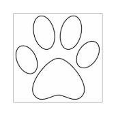 Tekenafdrukoverzicht links Pet Cat Dog Modern groo Rubberstempel (Afrduk)